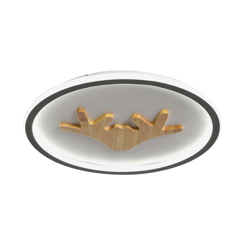 Deer Flush Mount Lighting Acrylic Grey/White/Green LED Flush Ceiling Light for Bedroom Clearhalo 'Ceiling Lights' 'Close To Ceiling Lights' 'Close to ceiling' 'Flush mount' Lighting' 1687682