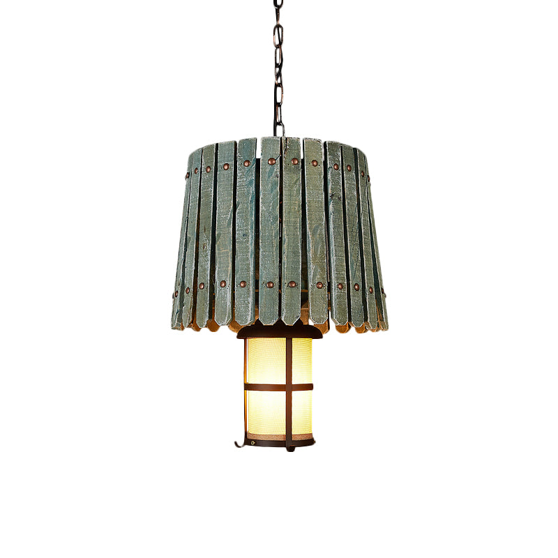Opal Glass Lantern Pendant Lighting Warehouse 1 Head Bar Hanging Light Kit with Barrel Wood Design in Black Clearhalo 'Art Deco Pendants' 'Black' 'Cast Iron' 'Ceiling Lights' 'Ceramic' 'Crystal' 'Industrial Pendants' 'Industrial' 'Metal' 'Middle Century Pendants' 'Pendant Lights' 'Pendants' 'Rustic Pendants' 'Tiffany' Lighting' 1687931