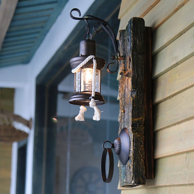 Metallic Lantern Wall Lighting Warehouse 1 Light Doorway Wall Mounted Lamp in Antique Bronze Antique Bronze Clearhalo 'Industrial wall lights' 'Industrial' 'Middle century wall lights' 'Rustic wall lights' 'Tiffany' 'Wall Lamps & Sconces' 'Wall Lights' Lighting' 1688086