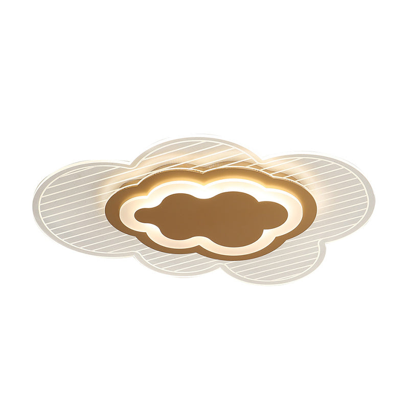 Cloud Bedroom Flush Mount Lamp Acrylic LED Modern Ceiling Light Fixture in Gold, Warm/White Light Clearhalo 'Ceiling Lights' 'Close To Ceiling Lights' 'Close to ceiling' 'Flush mount' Lighting' 1688465