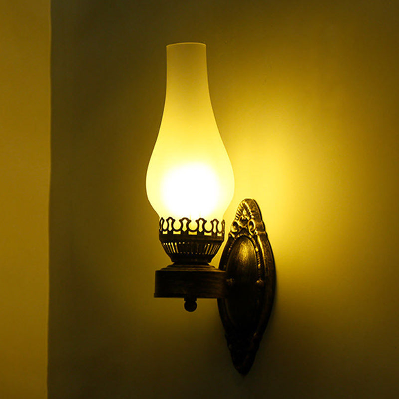 1 Head Vase Wall Mounted Lamp Nautical Black Textured White/Clear/Yellow Crackle Glass Wall Lighting Ideas Clearhalo 'Art deco wall lights' 'Cast Iron' 'Glass' 'Industrial wall lights' 'Industrial' 'Middle century wall lights' 'Modern' 'Rustic wall lights' 'Tiffany' 'Traditional wall lights' 'Wall Lamps & Sconces' 'Wall Lights' Lighting' 1688687