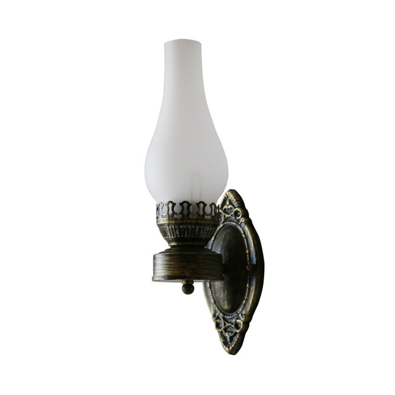 1 Head Vase Wall Mounted Lamp Nautical Black Textured White/Clear/Yellow Crackle Glass Wall Lighting Ideas Clearhalo 'Art deco wall lights' 'Cast Iron' 'Glass' 'Industrial wall lights' 'Industrial' 'Middle century wall lights' 'Modern' 'Rustic wall lights' 'Tiffany' 'Traditional wall lights' 'Wall Lamps & Sconces' 'Wall Lights' Lighting' 1688688