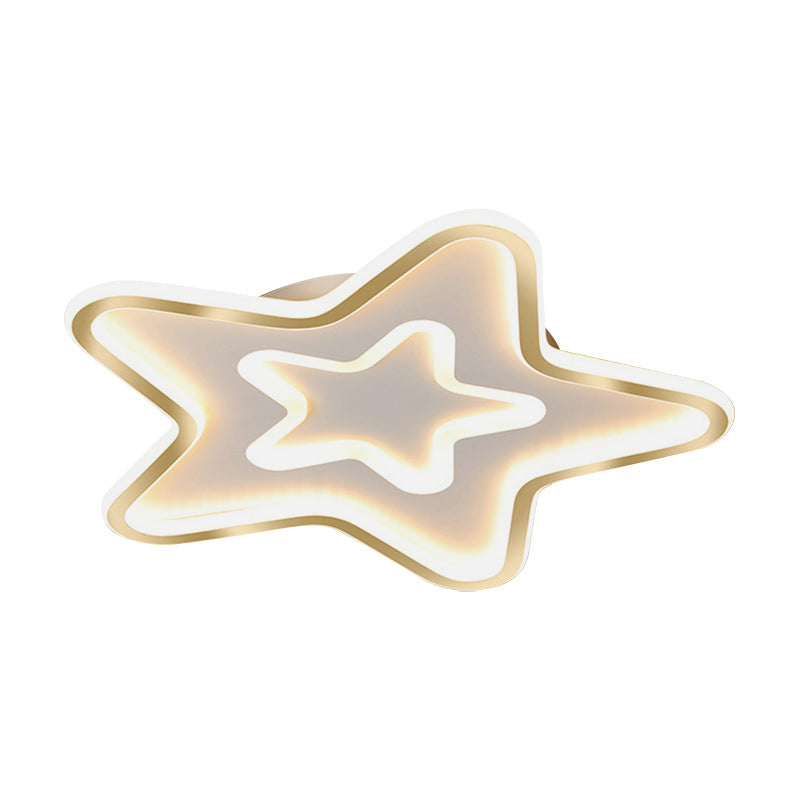 Star Bedroom Flush Ceiling Light Acrylic LED Cartoon Flush Mount Lighting Fixture in White Clearhalo 'Ceiling Lights' 'Close To Ceiling Lights' 'Close to ceiling' 'Flush mount' Lighting' 1688734