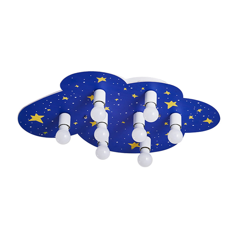Starry Sky Ceiling Mounted Light Cartoon Acrylic 8 Lights Blue Flush Mount Lamp for Kids Room Clearhalo 'Ceiling Lights' 'Close To Ceiling Lights' 'Close to ceiling' 'Flush mount' Lighting' 1688776