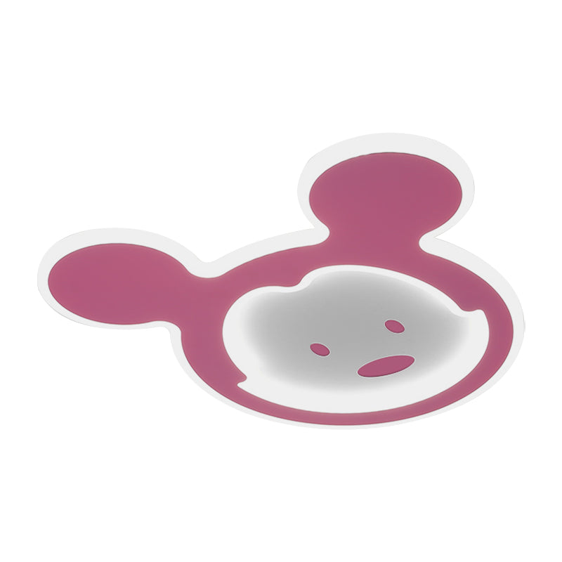 Pink/Blue Mouse Ceiling Flush Mount Kids LED Acrylic Flush Ceiling Light for Kids Bedroom in Warm/White Light Clearhalo 'Ceiling Lights' 'Close To Ceiling Lights' 'Close to ceiling' 'Flush mount' Lighting' 1688895