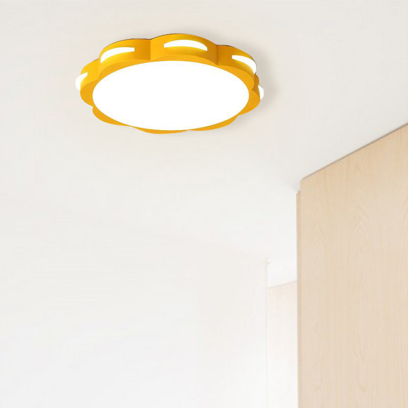 Bedroom Ceiling Lighting LED, Macaron Flush Mount Light with Acrylic Floral Shade for Girls Clearhalo 'Ceiling Lights' 'Close To Ceiling Lights' 'Close to ceiling' 'Flush mount' Lighting' 168890