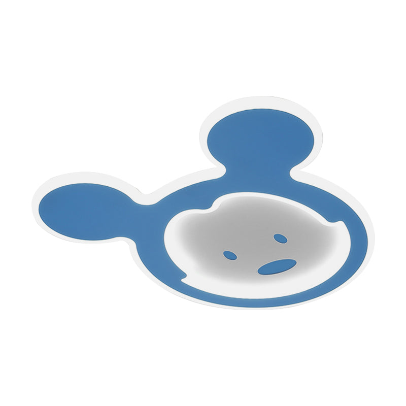 Pink/Blue Mouse Ceiling Flush Mount Kids LED Acrylic Flush Ceiling Light for Kids Bedroom in Warm/White Light Clearhalo 'Ceiling Lights' 'Close To Ceiling Lights' 'Close to ceiling' 'Flush mount' Lighting' 1688900
