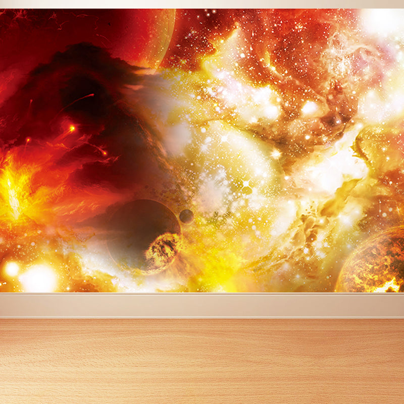 Dark Color Black Hole Mural Wallpaper Moisture Resistant Wall Art for Dining Room Yellow Clearhalo 'Wall Decor' 'Wall Mural' 1689163