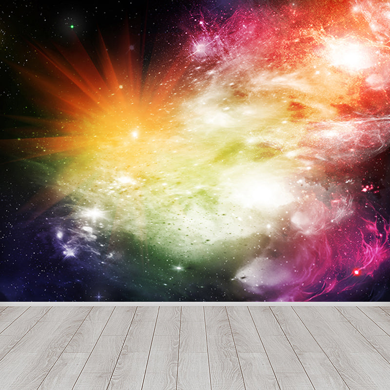 Dark Color Black Hole Mural Wallpaper Moisture Resistant Wall Art for Dining Room Green Clearhalo 'Wall Decor' 'Wall Mural' 1689178