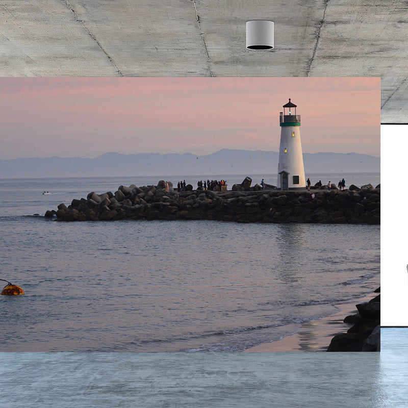 Big Lighthouse View Mural Wallpaper Illuminative Coastal Dining Room Wall Covering Clearhalo 'Wall Decor' 'Wall Mural' 1689230