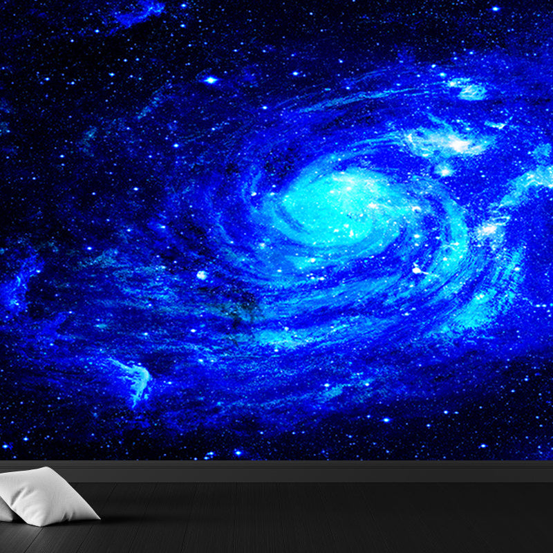 Contemporary Stars Spiral Scenery Mural Wallpaper Blue Astronomy and Space Wall Covering Clearhalo 'Wall Decor' 'Wall Mural' 1689265