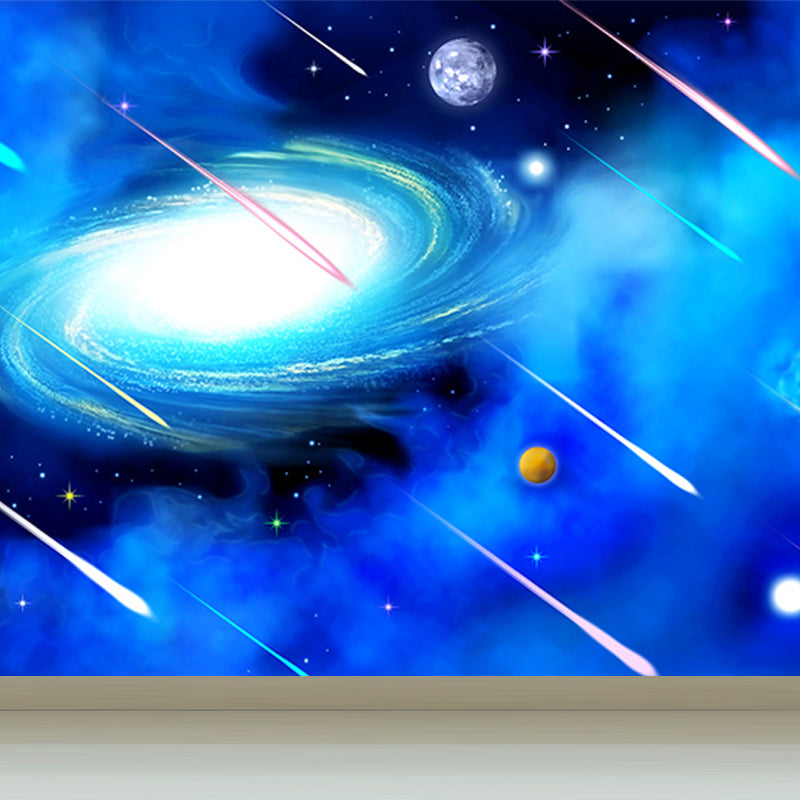 Contemporary Stars Spiral Scenery Mural Wallpaper Blue Astronomy and Space Wall Covering Blue Design 2 Clearhalo 'Wall Decor' 'Wall Mural' 1689269