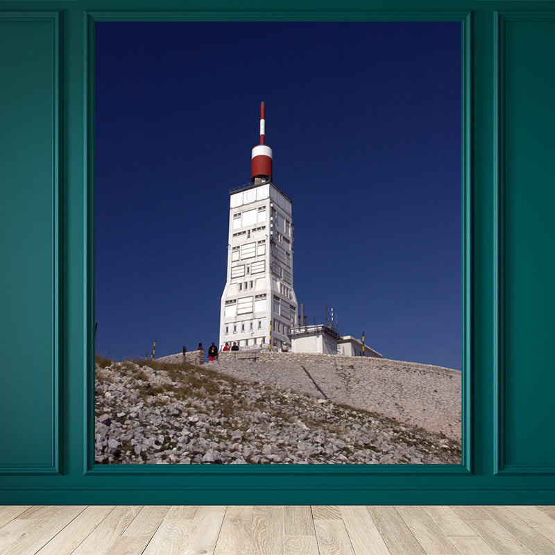 Full Size Photography Coastal Mural Wallpaper with Seaside Lighthouse Scenery in Blue Blue Design 1 Clearhalo 'Wall Decor' 'Wall Mural' 1689449