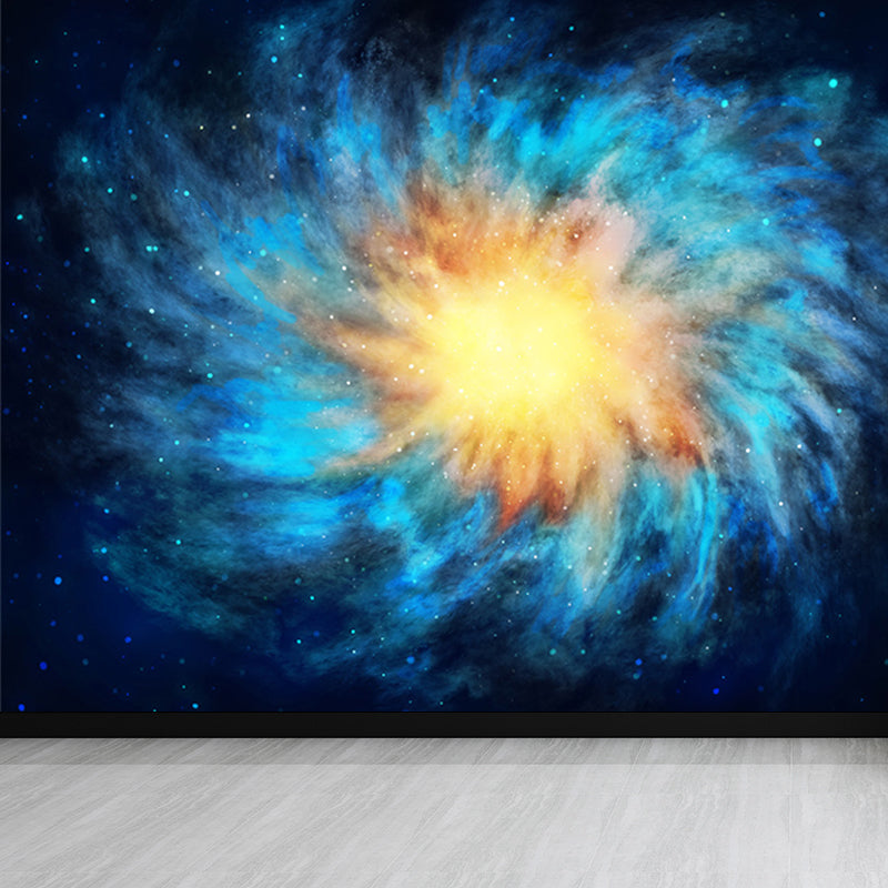 Contemporary Boys Mural Decal Miraculous Stars Spiral Scenery Blue Wall Covering Clearhalo 'Wall Decor' 'Wall Mural' 1689575