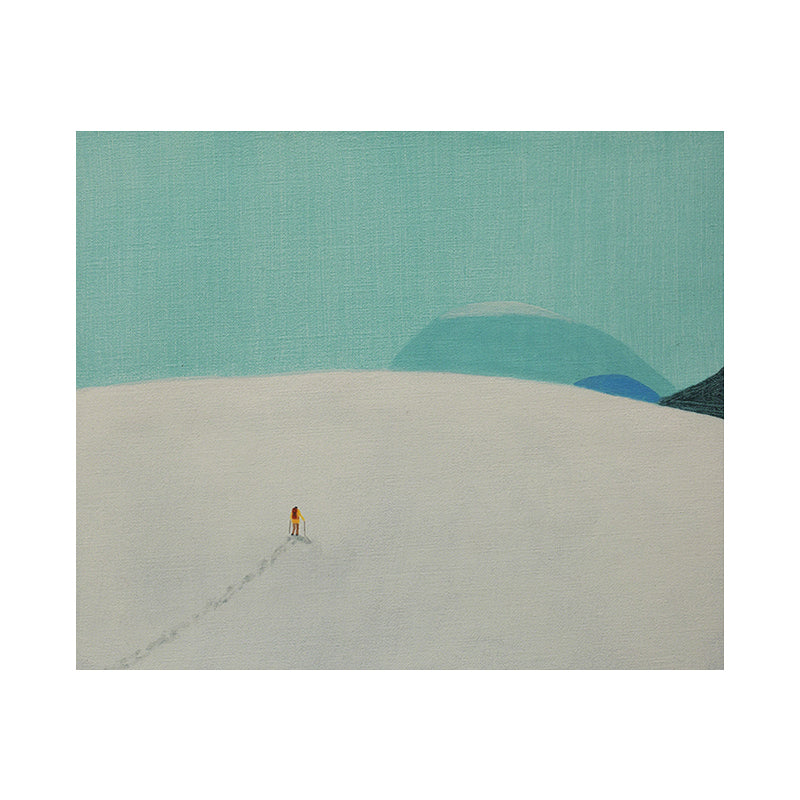 Light Color Hiking Painting Textured Minimalism Style Boys Bedroom Wall Art Print Clearhalo 'Art Gallery' 'Canvas Art' 'Contemporary Art Gallery' 'Contemporary Art' 'Minimalism' 'Minimalist Art Gallery' 'Scandinavian' Arts' 1689949