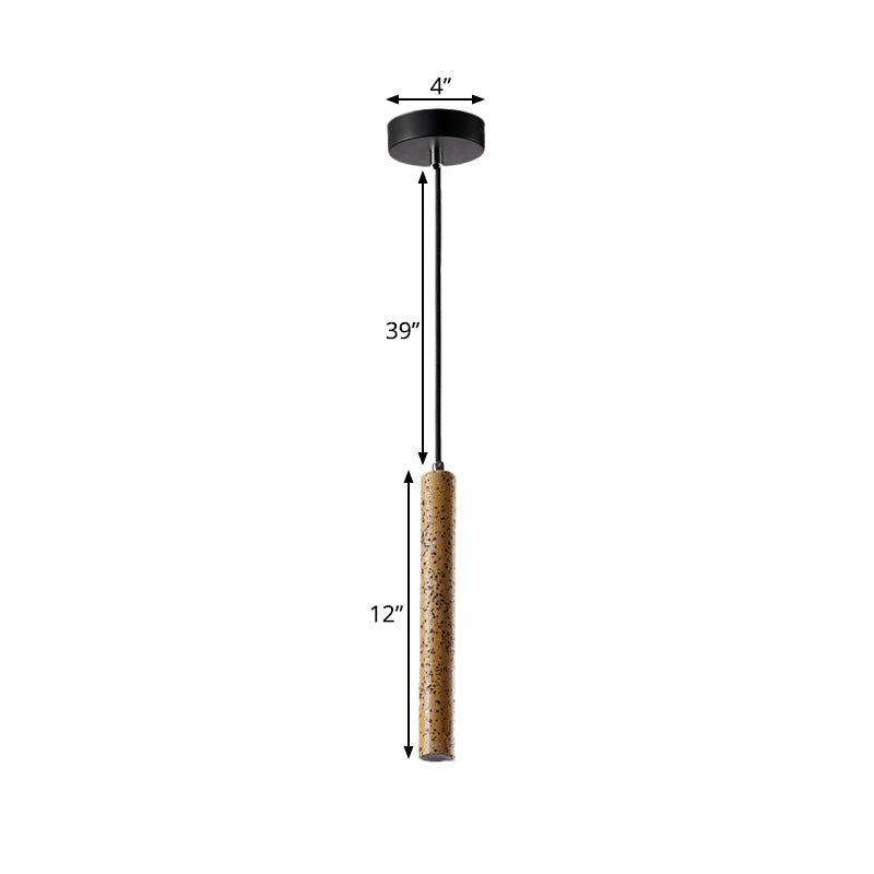 12"/21.5"H Tube Ceiling Pendant Light in Nordic Style Concrete1 Light Black/White/Yellow Hanging Ceiling Light Clearhalo 'Ceiling Lights' 'Industrial Pendants' 'Industrial' 'Middle Century Pendants' 'Pendant Lights' 'Pendants' 'Tiffany' Lighting' 169046