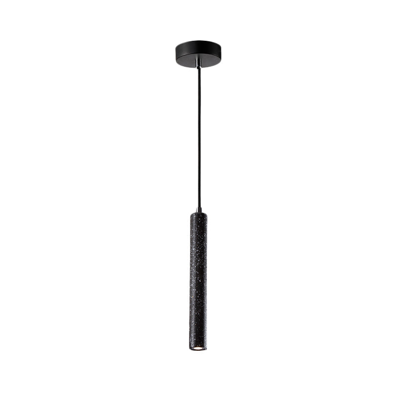 12"/21.5"H Tube Ceiling Pendant Light in Nordic Style Concrete1 Light Black/White/Yellow Hanging Ceiling Light Clearhalo 'Ceiling Lights' 'Industrial Pendants' 'Industrial' 'Middle Century Pendants' 'Pendant Lights' 'Pendants' 'Tiffany' Lighting' 169052