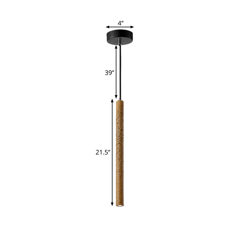 12"/21.5"H Tube Ceiling Pendant Light in Nordic Style Concrete1 Light Black/White/Yellow Hanging Ceiling Light Clearhalo 'Ceiling Lights' 'Industrial Pendants' 'Industrial' 'Middle Century Pendants' 'Pendant Lights' 'Pendants' 'Tiffany' Lighting' 169059