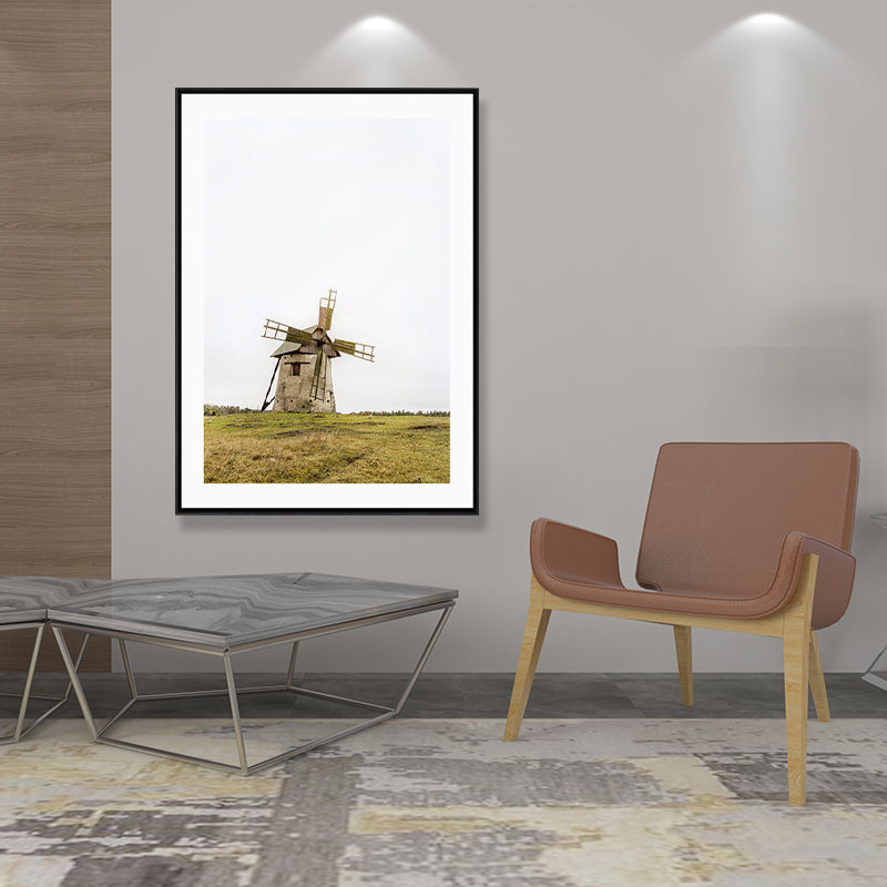 Natural Scenery Wall Art Coastal Textured Wrapped Canvas in Light Color for Parlor Yellow Clearhalo 'Art Gallery' 'Canvas Art' 'Coastal Art Gallery' 'Nautical' Arts' 1690626