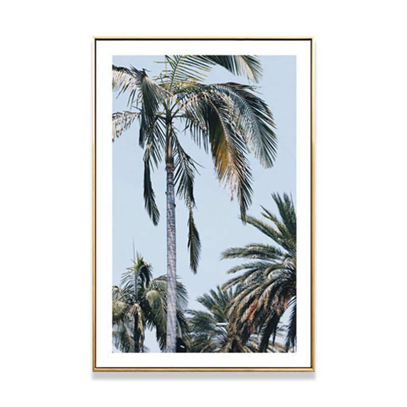 Green Coastal Canvas Wall Art Relaxing Palm Tree Paintings for Parlor, Multiple Sizes Clearhalo 'Art Gallery' 'Canvas Art' 'Coastal Art Gallery' 'Nautical' Arts' 1690697