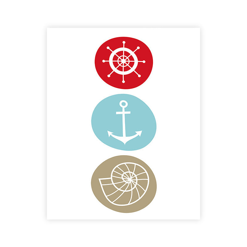 White Rudder and Anchor Canvas Print Decorative Tropical for Great Room Paintings Clearhalo 'Art Gallery' 'Canvas Art' 'Coastal Art Gallery' 'Nautical' Arts' 1691047