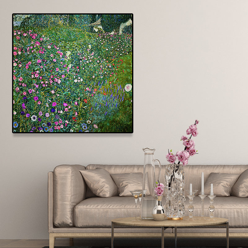 Green Botanical and Flower Canvas Country Style Textured Wall Art Print for Playroom Clearhalo 'Art Gallery' 'Canvas Art' 'Country Art Gallery' 'French Country' 'Rustic' Arts' 1691067