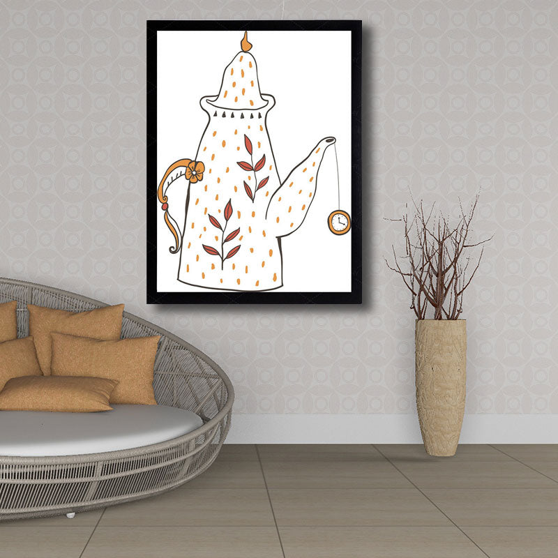 Classic Tea Set Wall Decor Canvas Decorative Dark Color Art Prints for Dining Room Clearhalo 'Art Gallery' 'Canvas Art' 'Traditional' Arts' 1691231