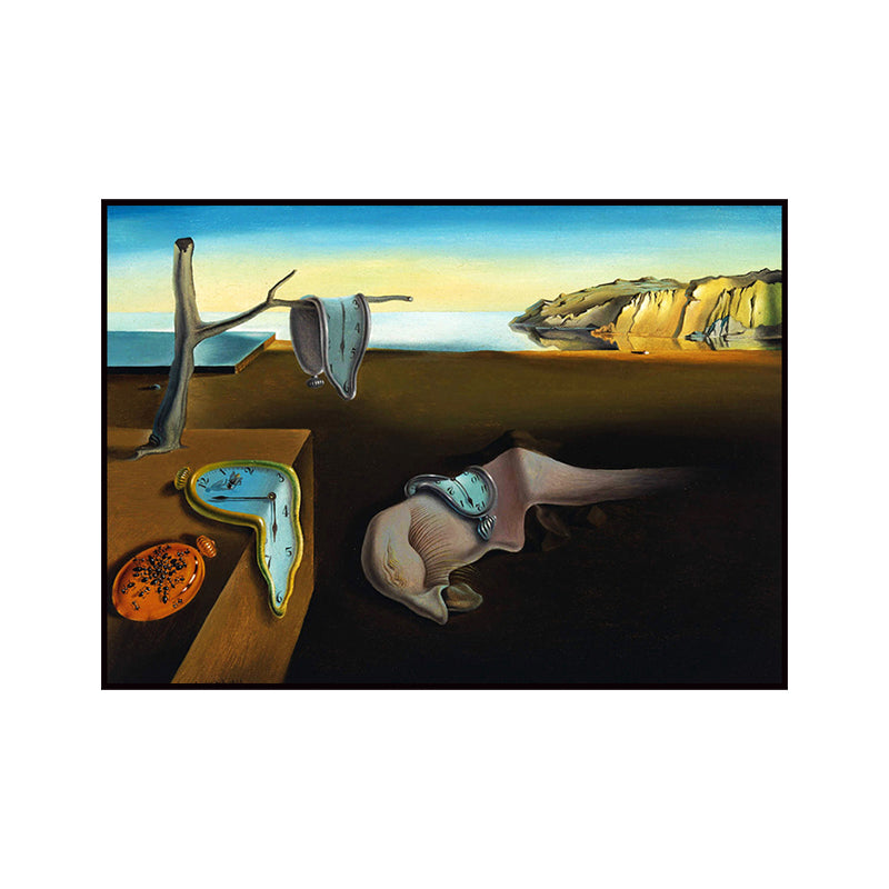 Surreal Salvador Dali Wall Art Brown the Persistence of Memory Painting for Home Clearhalo 'Art Gallery' 'Canvas Art' 'Traditional' Arts' 1691381