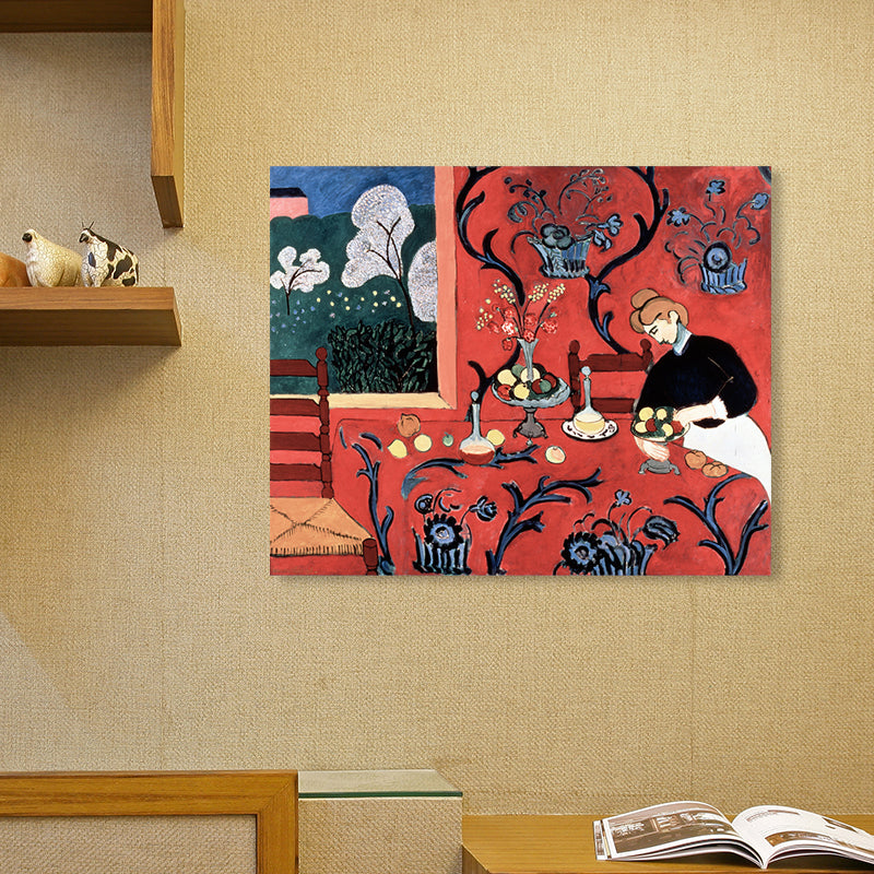 Harmony in Red Canvas Art Textured Surface Fauvism House Interior Wall Decoration Clearhalo 'Art Gallery' 'Canvas Art' 'Traditional' Arts' 1691393
