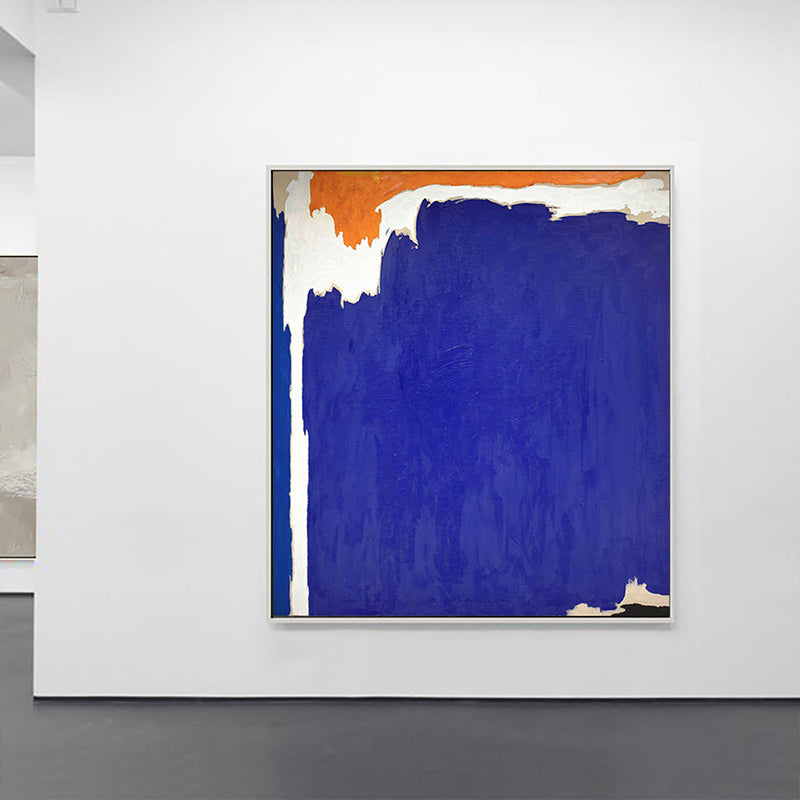 Abstract Color-Block Painting Minimalistic Canvas Wall Art in Blue and Orange Blue Clearhalo 'Art Gallery' 'Canvas Art' 'Traditional' Arts' 1691670
