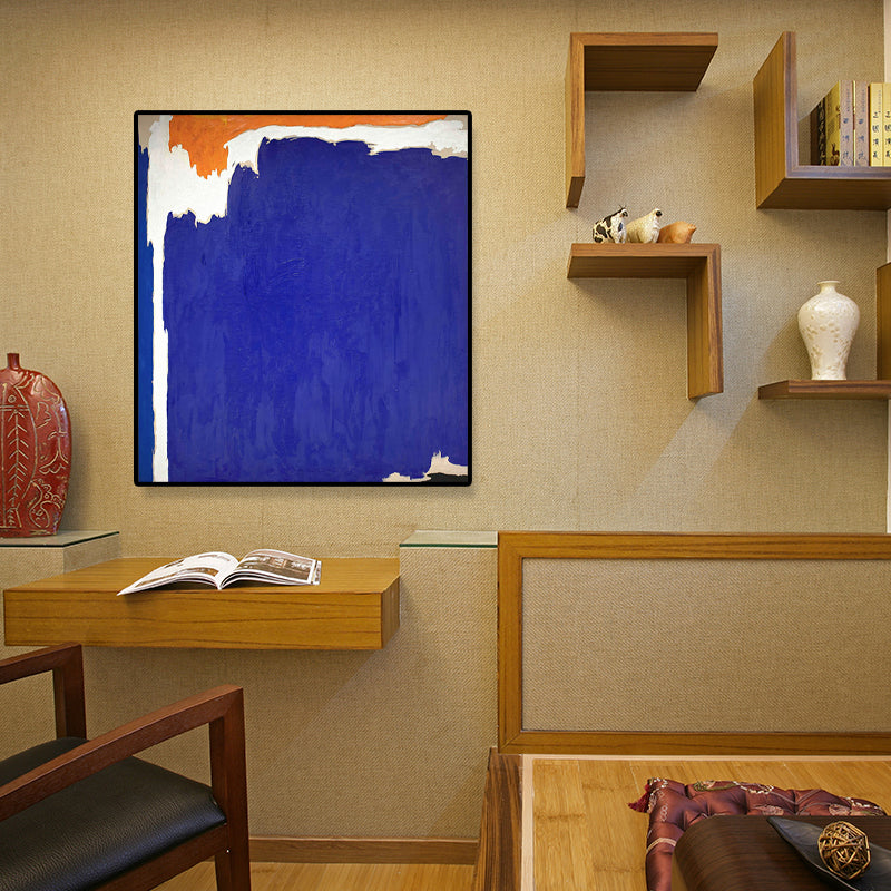 Abstract Color-Block Painting Minimalistic Canvas Wall Art in Blue and Orange Clearhalo 'Art Gallery' 'Canvas Art' 'Traditional' Arts' 1691672