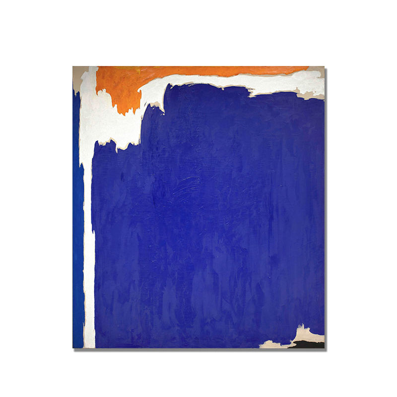 Abstract Color-Block Painting Minimalistic Canvas Wall Art in Blue and Orange Clearhalo 'Art Gallery' 'Canvas Art' 'Traditional' Arts' 1691673