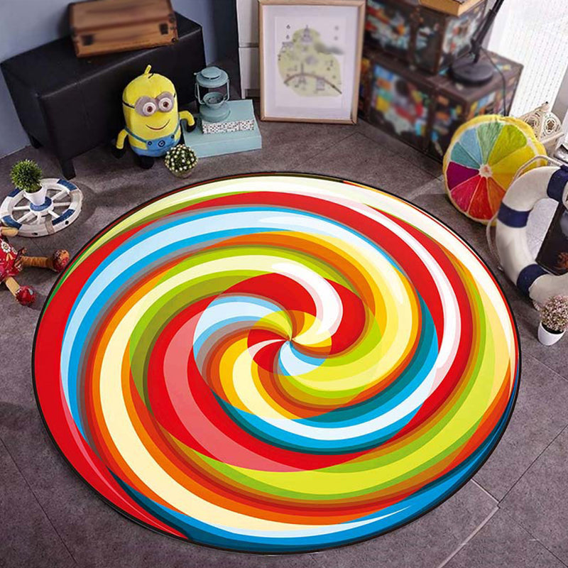 Kids Child's Room Rug in Green Food & Beverage Watermelon Kiwi Fruit Candy Print Rug Polyester Non-Slip Area Rug Yellow-Red Clearhalo 'Area Rug' 'Rug' 1692704