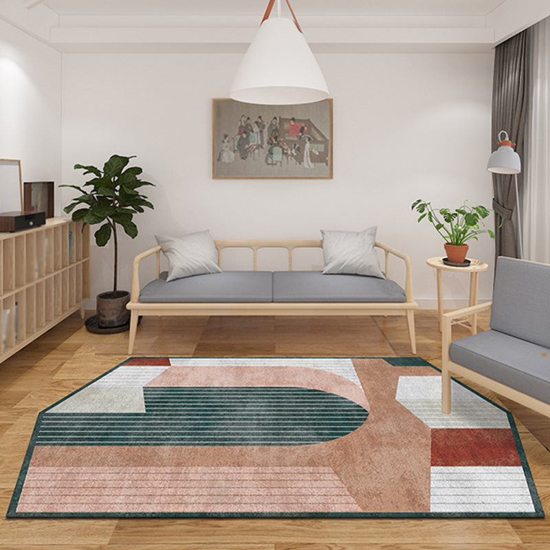 Scandinavian Novelty Irregular Rug Colorful Colorblock Stripe Pattern Rug Polyester Pet Friendly Carpet for Home Decor Green Clearhalo 'Area Rug' 'Rug' 1692852