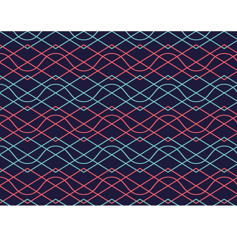 Black Bedroom Rug Modern Geometry Diamond Curved Line Pattern Area Rug Polyester Washable Carpet Clearhalo 'Area Rug' 'Modern' 'Rugs' Rug' 1693268