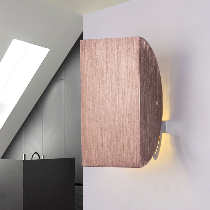 Folded Wall Light Sconce with Semicircle Shade Modern Style Aluminum 1 Light Black/Gold Wall Mount Light Rose Gold Clearhalo 'Cast Iron' 'Glass' 'Industrial' 'Modern wall lights' 'Modern' 'Tiffany' 'Traditional wall lights' 'Wall Lamps & Sconces' 'Wall Lights' Lighting' 169356
