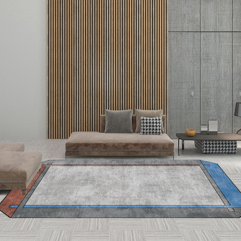 Simple Novelty Irregular Rug in Grey Colorblock Pattern Rug Polyester Non-Slip Backing Carpet for Home Decor Grey Clearhalo 'Area Rug' 'Rug' 1693809
