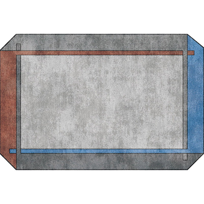 Simple Novelty Irregular Rug in Grey Colorblock Pattern Rug Polyester Non-Slip Backing Carpet for Home Decor Clearhalo 'Area Rug' 'Rug' 1693811