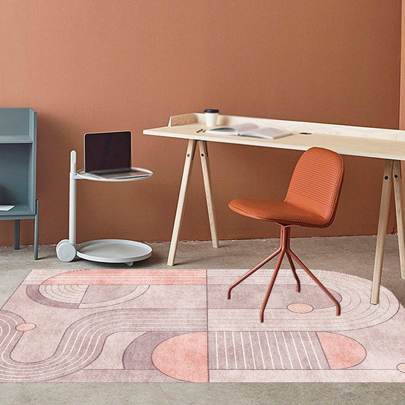 Casual Novelty Irregular Rug in Pink Colorblock Pattern Rug Polyester Pet Friendly Carpet for Home Decor Clearhalo 'Area Rug' 'Rug' 1693825