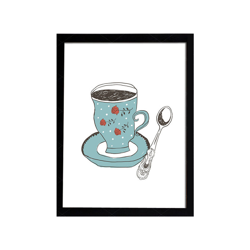 Coffee Cup Diet Wall Art Traditional Textured Canvas Print in Light Color for Kitchen Clearhalo 'Art Gallery' 'Canvas Art' 'Traditional' Arts' 1695125