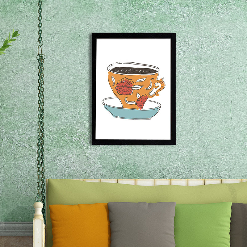 Coffee Cup Diet Wall Art Traditional Textured Canvas Print in Light Color for Kitchen Clearhalo 'Art Gallery' 'Canvas Art' 'Traditional' Arts' 1695131