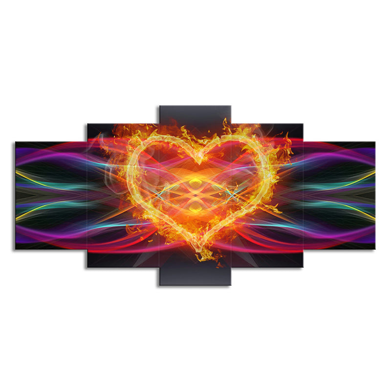 Modern Musical Heart Beat Canvas Print Yellow Multi-Piece Wall Art Decor for Home Clearhalo 'Art Gallery' 'Canvas Art' 'Contemporary Art Gallery' 'Modern' Arts' 1695794
