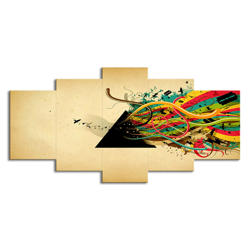 Canvas Yellow Art Print Modern Musical Note Wall Decor for Girls Room, Multi-Piece Clearhalo 'Art Gallery' 'Canvas Art' 'Contemporary Art Gallery' 'Modern' Arts' 1695801