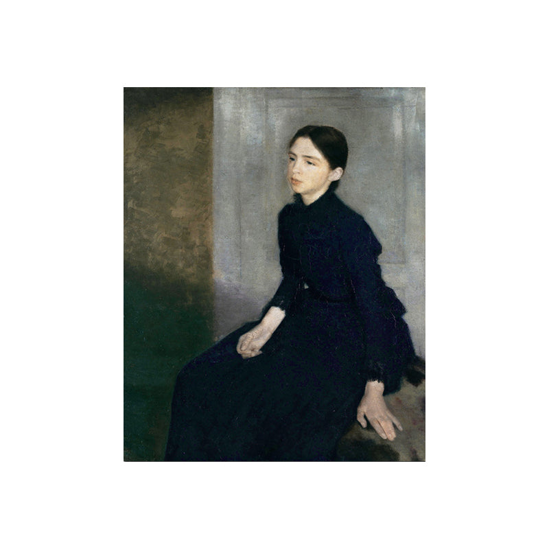 Painting Print Traditional Canvas Wall Art with Wilhelm Portrait of Woman in Black Clearhalo 'Art Gallery' 'Canvas Art' 'Traditional' Arts' 1696038