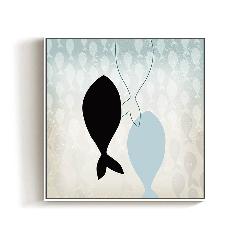 Great Whale Wall Decor Textured Children's Art for Kids Bedroom Painting, Multiple Sizes Clearhalo 'Art Gallery' 'Canvas Art' 'Kids' Arts' 1696105