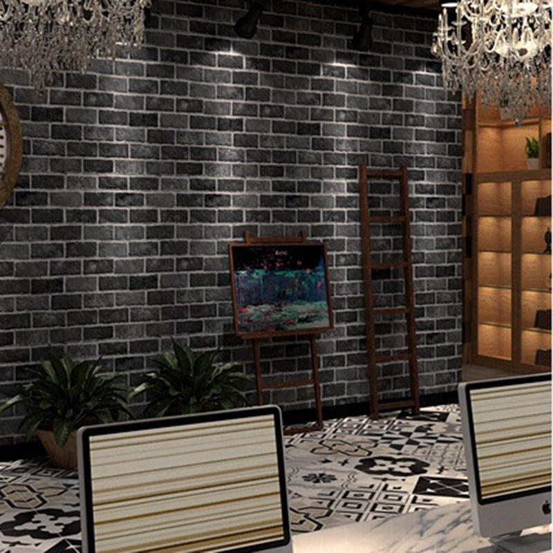 Seamless Pattern Brick Wallpaper Industrial Waterproof Restaurant Wall Decor, 57.1-sq ft Clearhalo 'Industrial wall decor' 'Industrial' 'Wallpaper' Wall Decor' 1696511