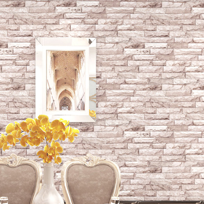 Fake Embossed Brick Wallpaper Steampunk Washable Living Room Wall Decor, 57.1-sq ft Light Brown Clearhalo 'Industrial wall decor' 'Industrial' 'Wallpaper' Wall Decor' 1696744