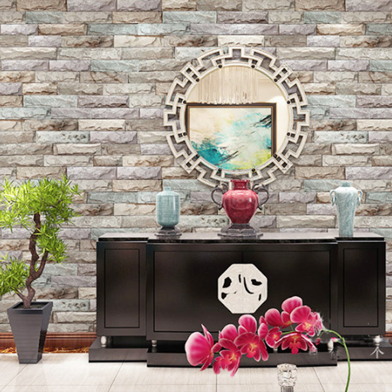 Fake Embossed Brick Wallpaper Steampunk Washable Living Room Wall Decor, 57.1-sq ft Clearhalo 'Industrial wall decor' 'Industrial' 'Wallpaper' Wall Decor' 1696756