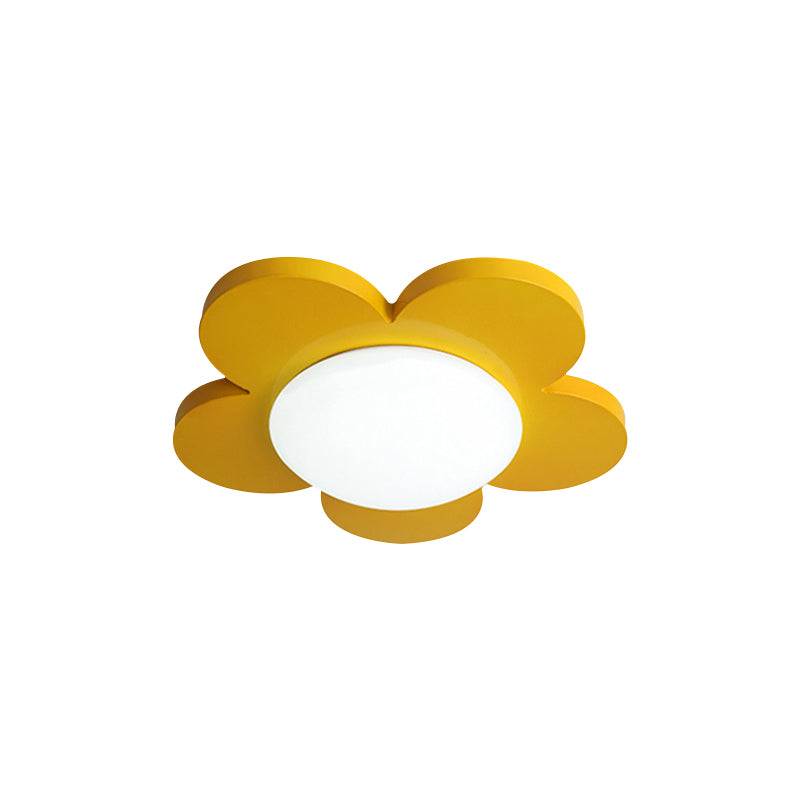 Bedroom Ceiling Light for Kids, Macaron Flush Mount Lighting with Acrylic Floral Shade Clearhalo 'Ceiling Lights' 'Close To Ceiling Lights' 'Close to ceiling' 'Flush mount' Lighting' 169679