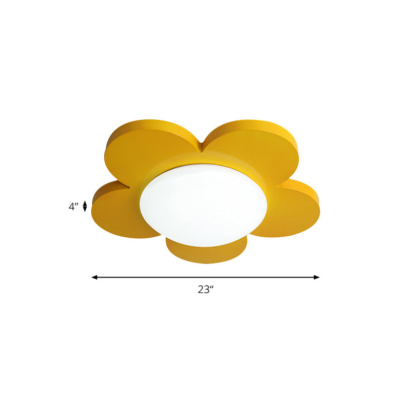 Bedroom Ceiling Light for Kids, Macaron Flush Mount Lighting with Acrylic Floral Shade Clearhalo 'Ceiling Lights' 'Close To Ceiling Lights' 'Close to ceiling' 'Flush mount' Lighting' 169680